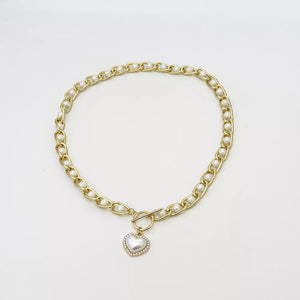 Chunky Pearl And Heart Pendant 18k Gold-plated Necklace option 7
