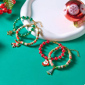 bracelet in red featuring beaded and fitted fit