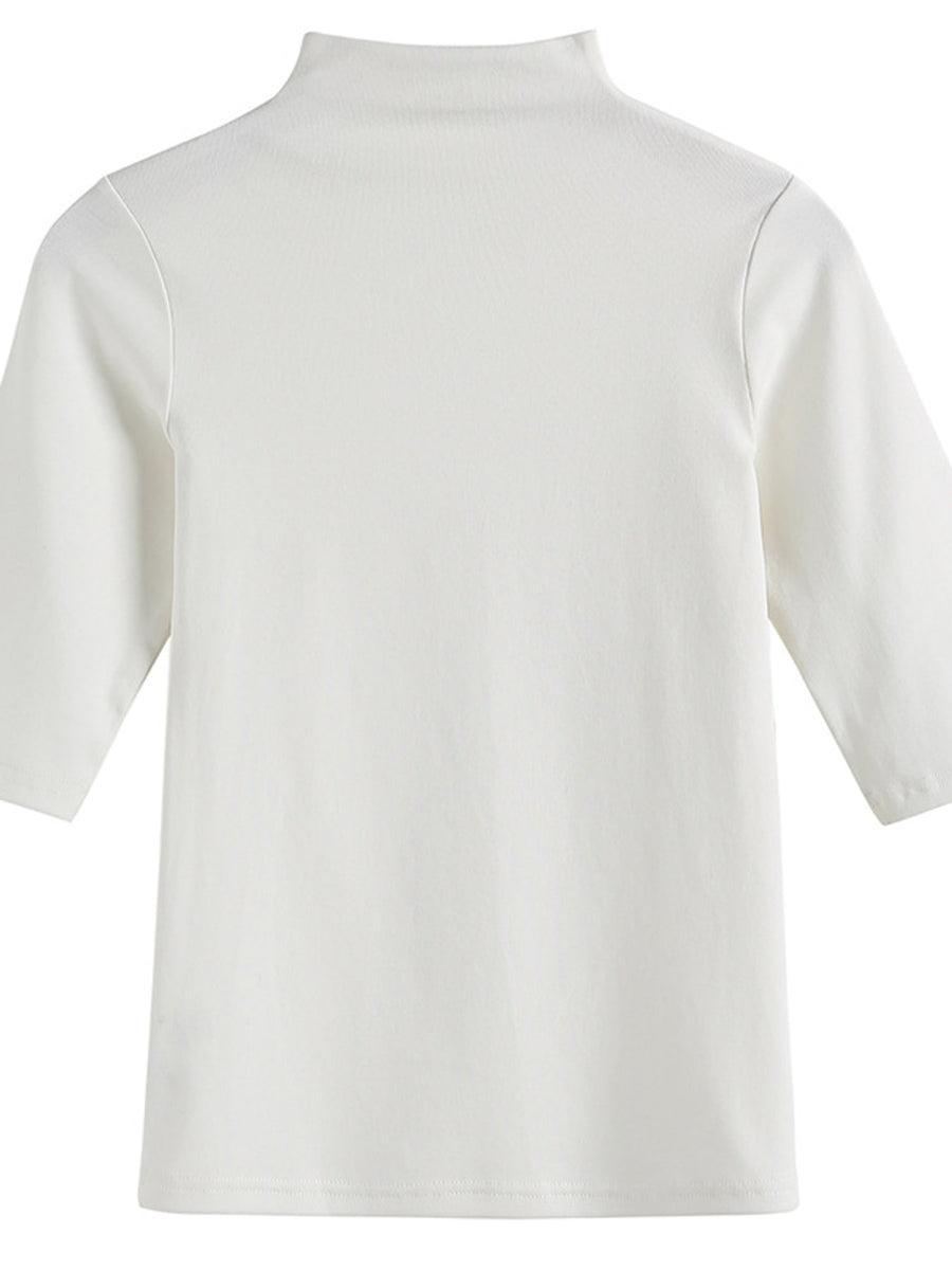 White t-shirt with hip-length and pullover