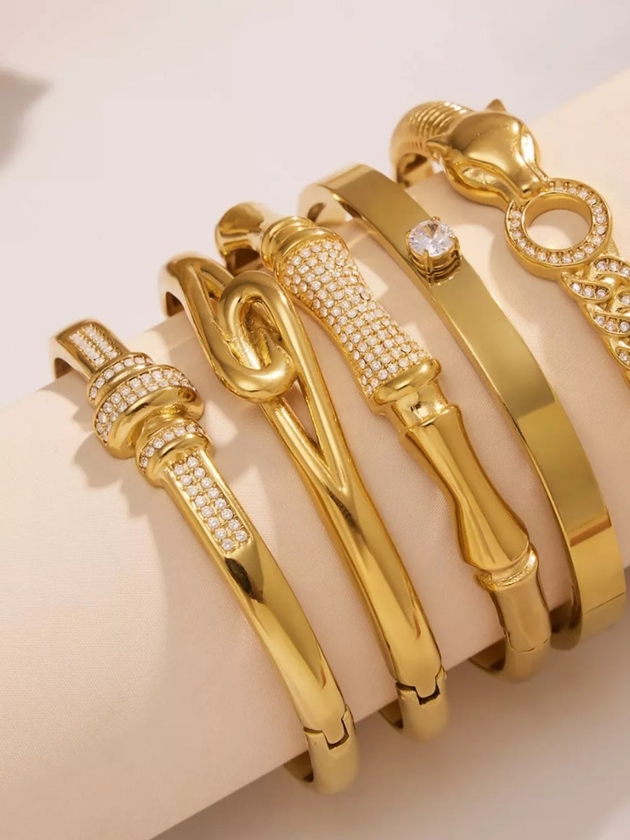 18k Gold-plated Zircon Bracelet in Style A with zircon embellishment