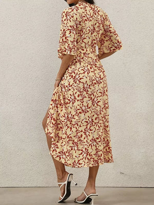 100% polyester Care instructions: Machine wash cold wrap dress in Olive Green with A-line silhouette