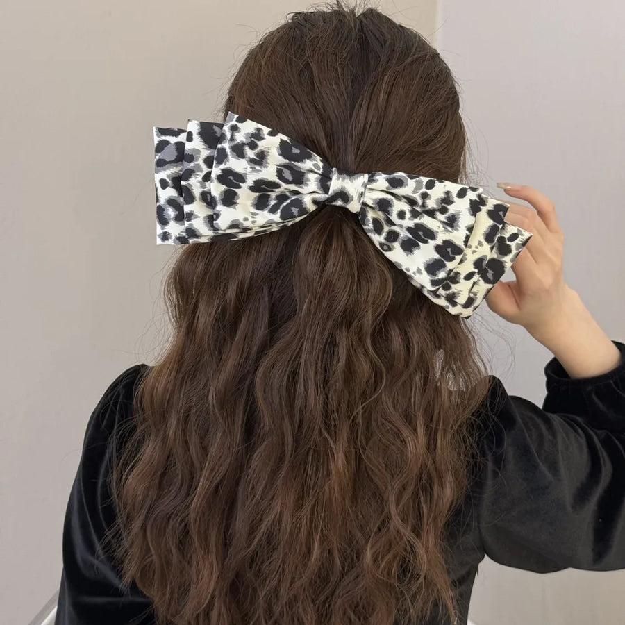Leopard Leopard Print Oversized Hair Bows