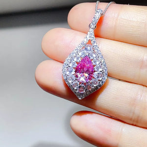 0.5 Carat Sterling Silver Teardrop Moissanite Necklace option 4