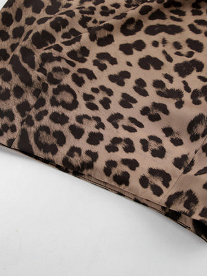 Flowy leopard print maxi skirt in tan and black.