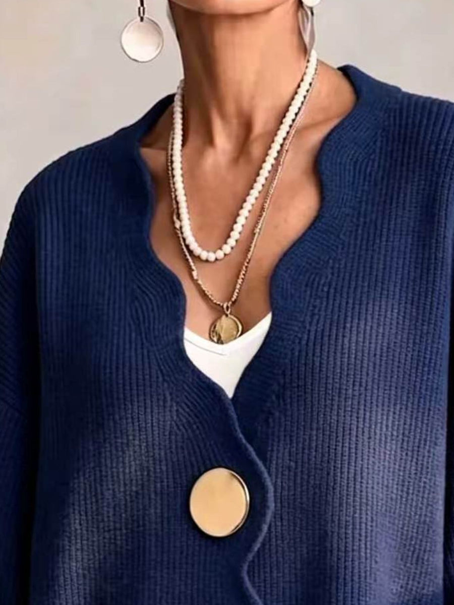 modern cardigan in Light Gray with v-neck