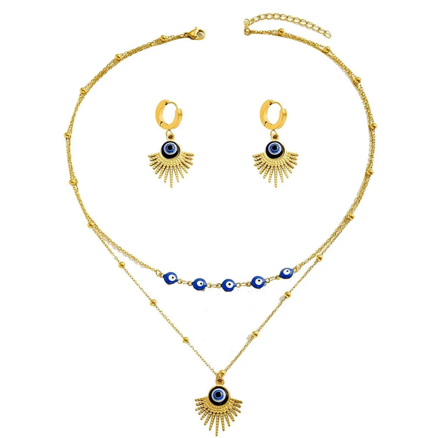 Gold jewelry set with not applicable and lobster clasp