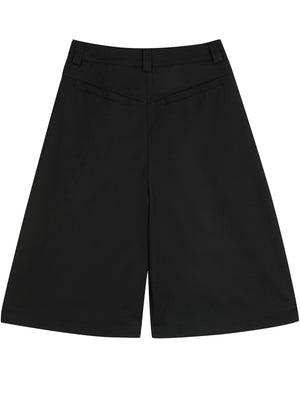 95%polyester,5%spandex Care instructions: Machine wash cold shorts in Black with wide-leg silhouette