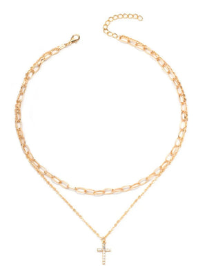 gold necklace with choker length and clasp