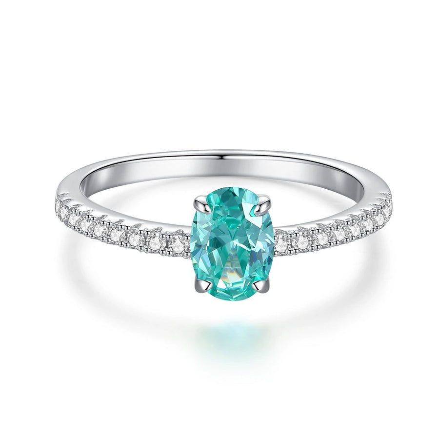 925 Sterling Silver Zircon Oval Ring in silver with oval cut