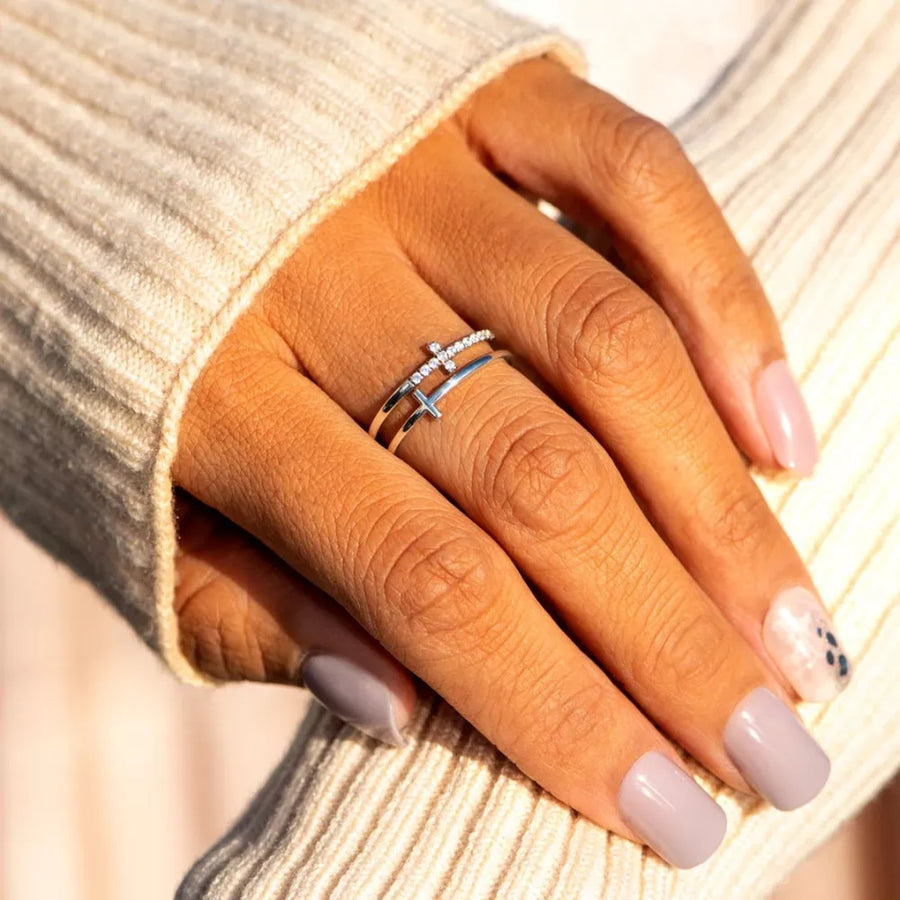 18K Rose Gold-Plated,18K Gold-Plated,925 sterling silver,Zircon Care instruction ring in Rose Gold with fitted silhouette