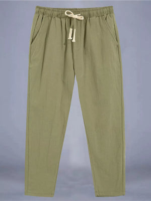 White Men's Plus Size Drawstring Loose Fit Pants