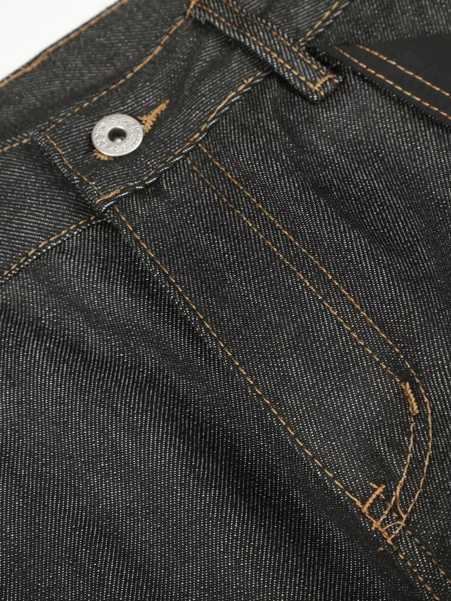 Men S High-waisted Wide-leg Jeans in dark wash denim