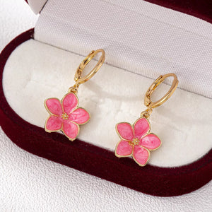 earrings featuring floral in Gold with 18K Gold-Plated,Alloy,Resin Care instructions: Avoid wearing during exercise, as
