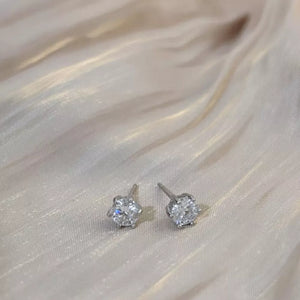 silver earrings with 0.4 inches and post-back