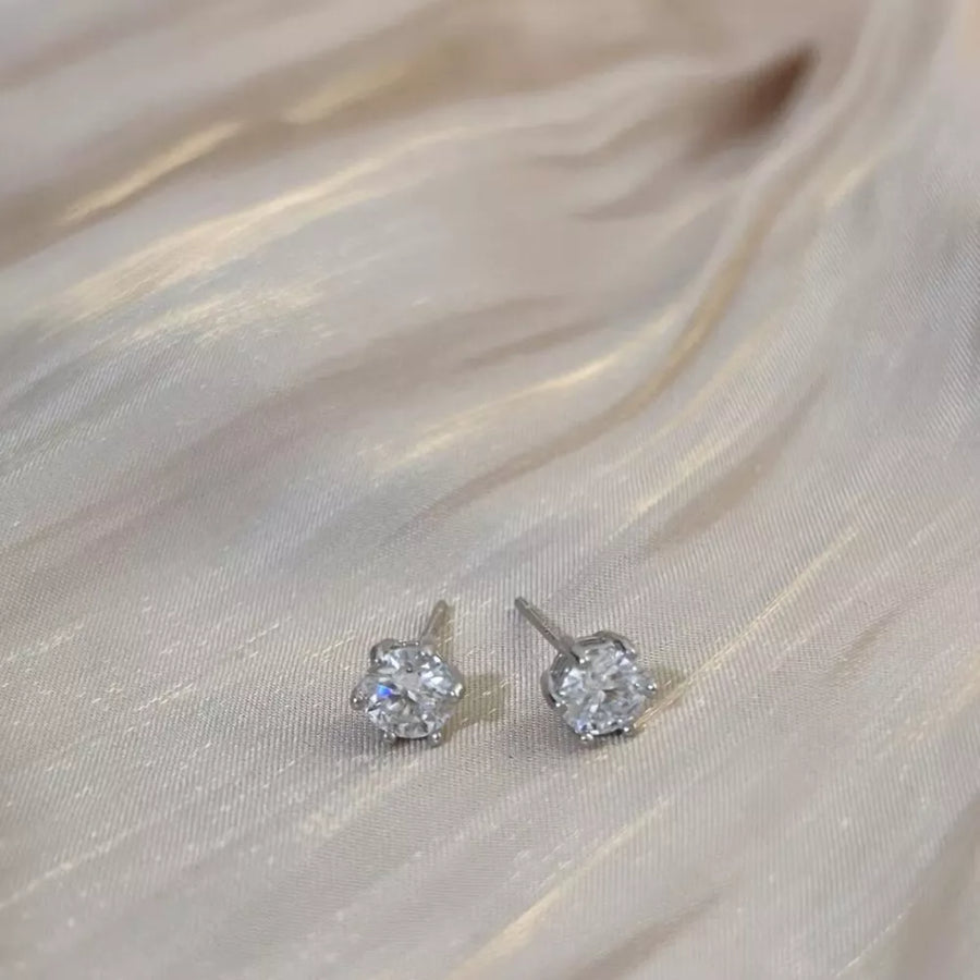 silver earrings with 0.4 inches and post-back