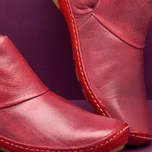 PU Leather,Rubber Imported Size & ankle boots in Red with relaxed silhouette