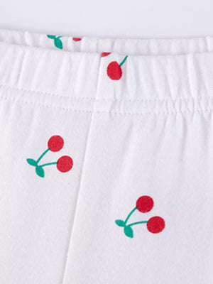 sweatshirt and leggings set in white with graphic print, ditsy print and crew neck
