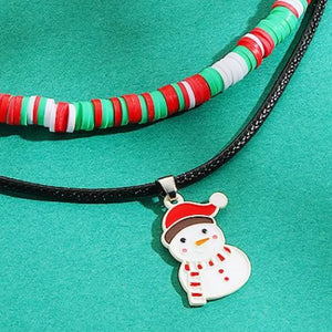 black necklace with cropped and lobster clasp