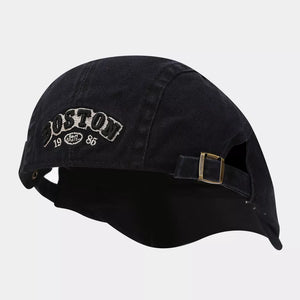 Vintage Boston Embroidered Cotton Baseball Cap in Black with embroidered