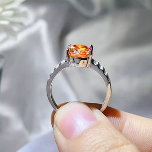 Platinum-Plated,925 sterling silver,Moissanite Carat weight: 3ct Care instructio ring in silver with fitted silhouette