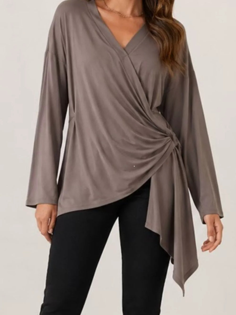 Navy wrap top