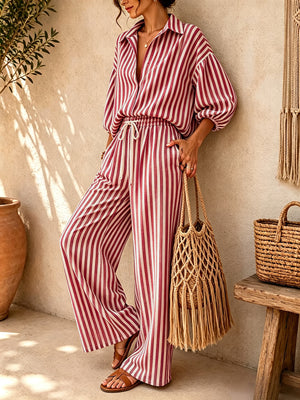 lounge set in Black with drawstring and full-length