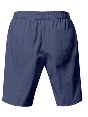 athletic shorts in White with drawstring waist and bermuda