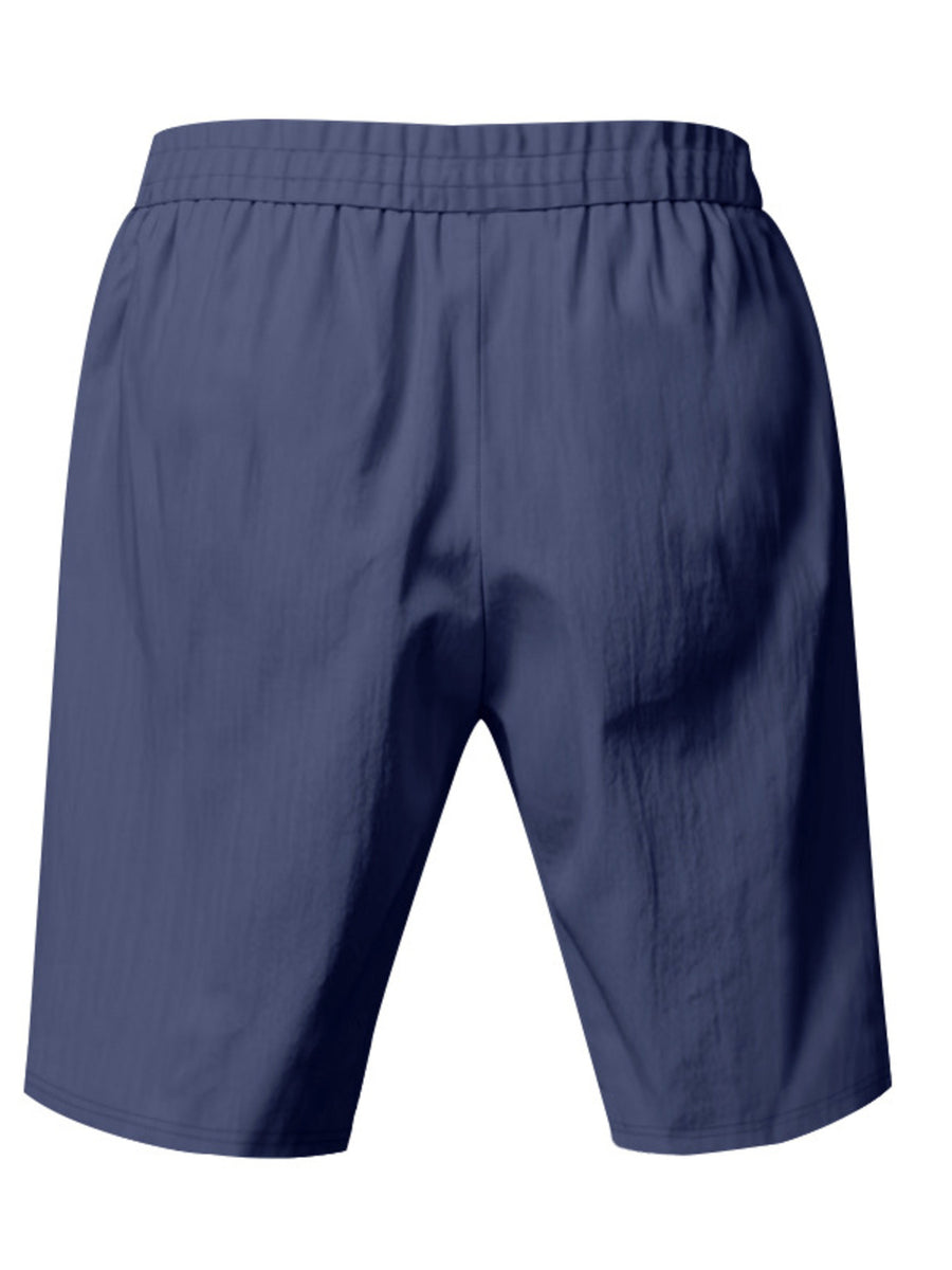 athletic shorts in White with drawstring waist and bermuda