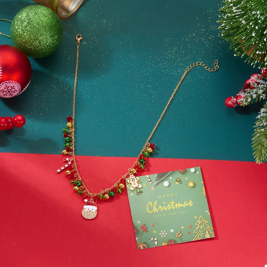 Red necklace with choker and clasp