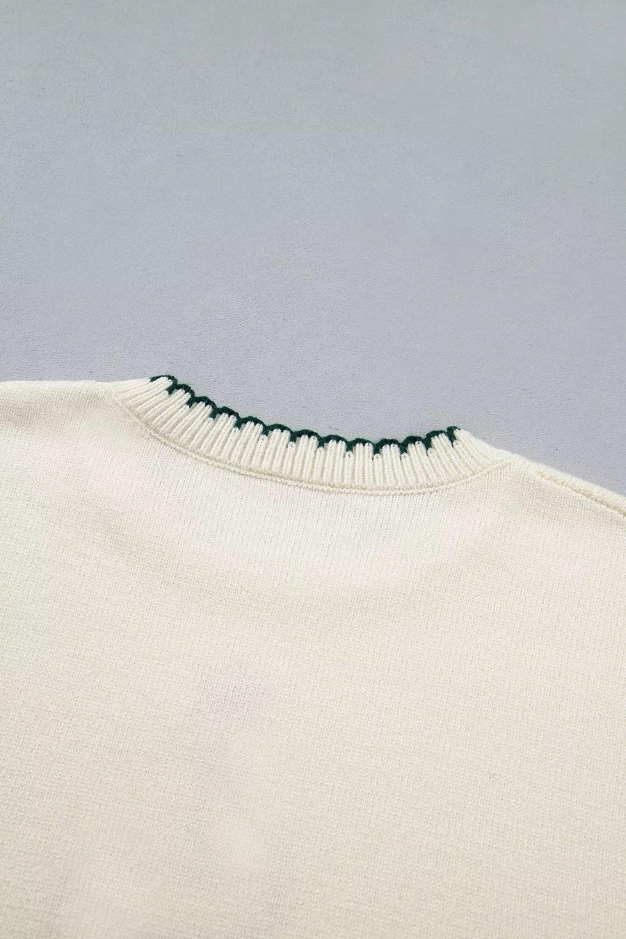 emerald green relaxed pullover sweater with crew neck