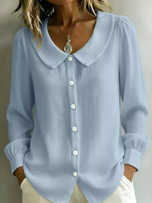 100% polyester Care instructions: Machine wash cold button-down shirt in Yellow with relaxed silhouette