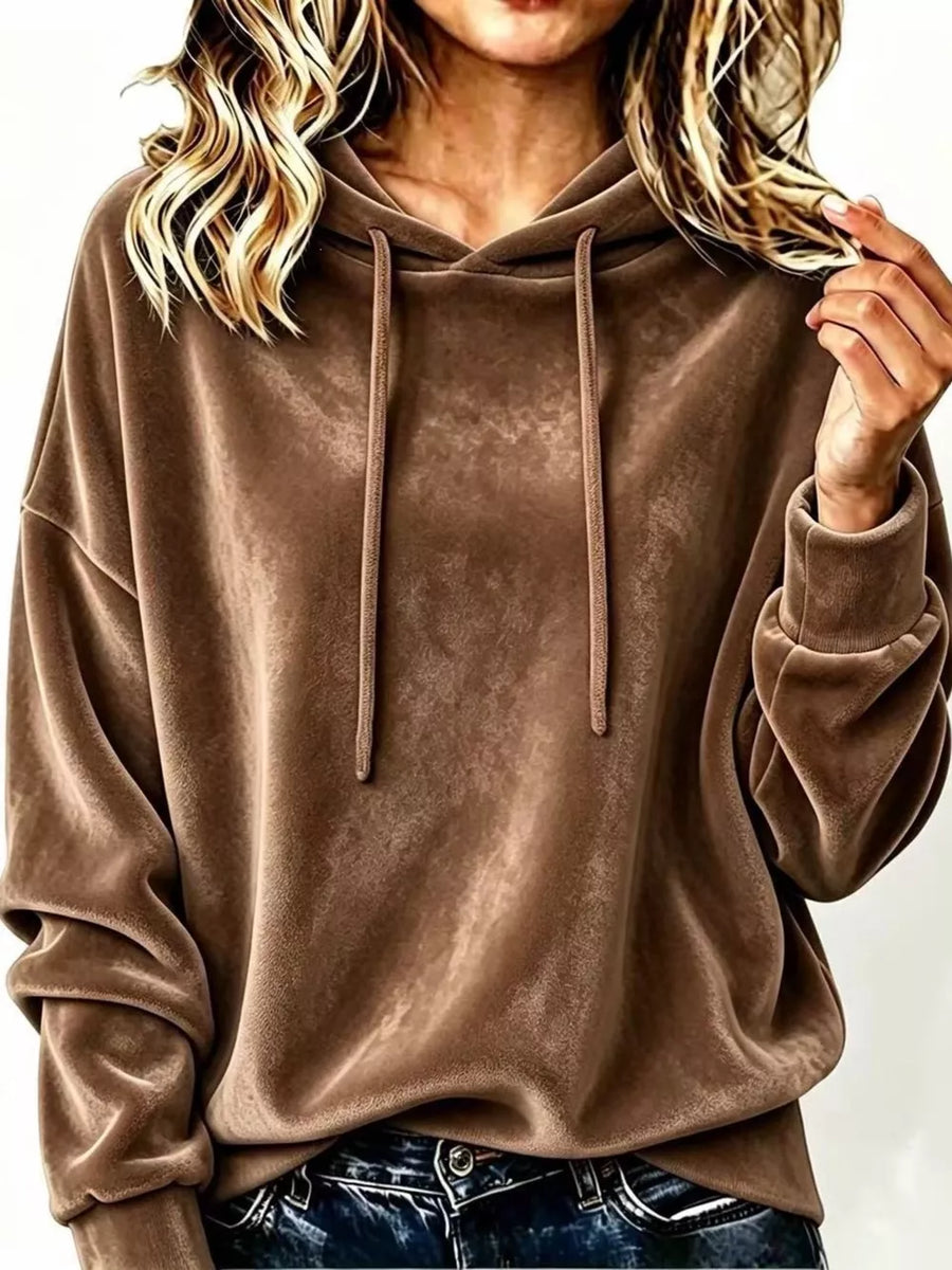 Pink pullover hoodie with long sleeve and long sleeve