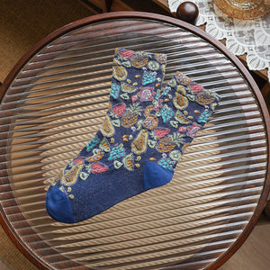 socks in Pink with fruit-print and patterned