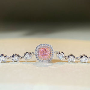 Halo 925 Sterling Silver Zircon Necklace in silver with zircon stones