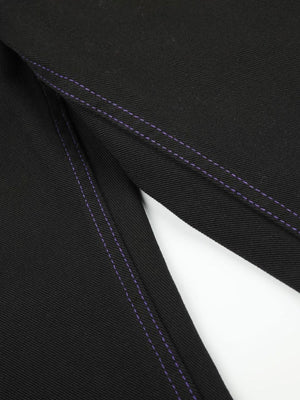 wide-leg jeans featuring argyle in purple with 100% Cotton Care instructions: Machine wash cold texture