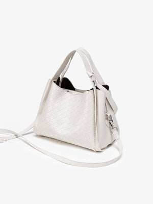 crossbody bag in White with woven and adjustable strap