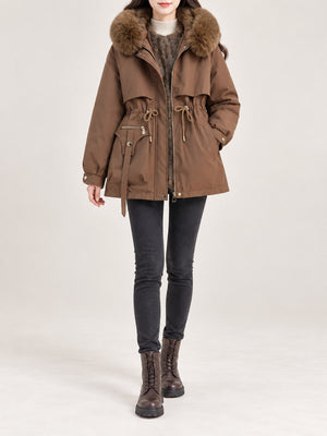 parka in brown featuring thermal and relaxed fit
