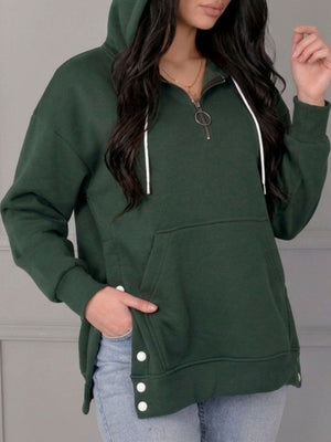 hoodie in forest green featuring hooded and relaxed fit