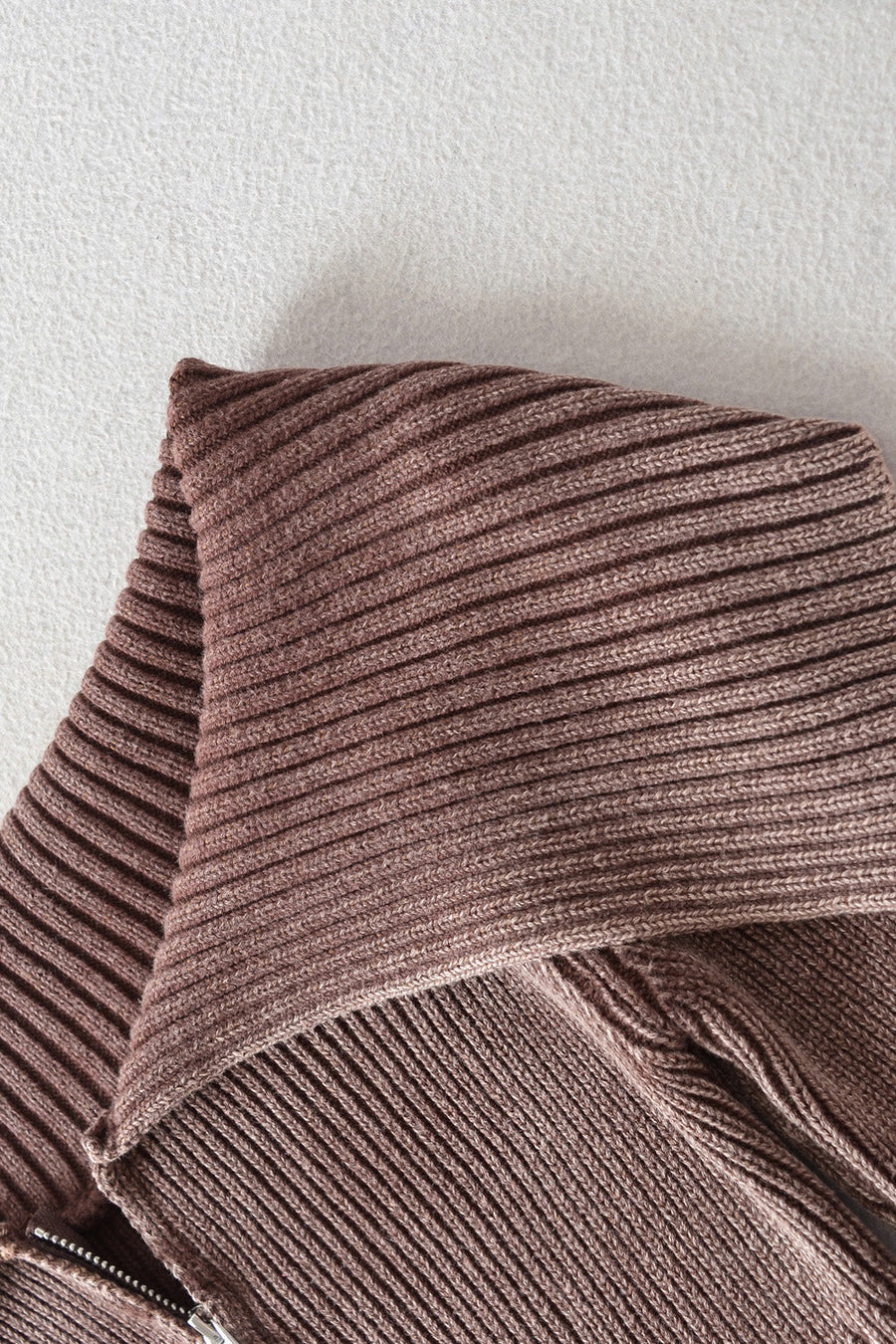 Off-shoulder ribbed top in Caramel with flare sleeves and a textured knit.