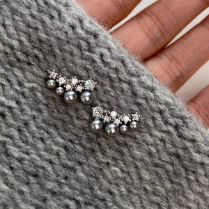 Synthetic Pearl,Alloy,925 silver needle,Zircon Care instructions: Avoid wearing earrings in white with N/A silhouette