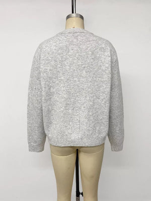 Gray/white cardigan