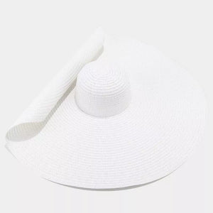 Oversized Wide Brim Straw Sun Hat in Khaki with wide brim