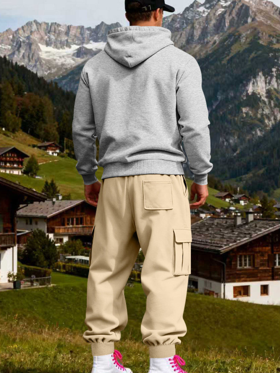 olive green relaxed tracksuit with hooded