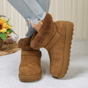 boots in beige with round toe and ankle-length