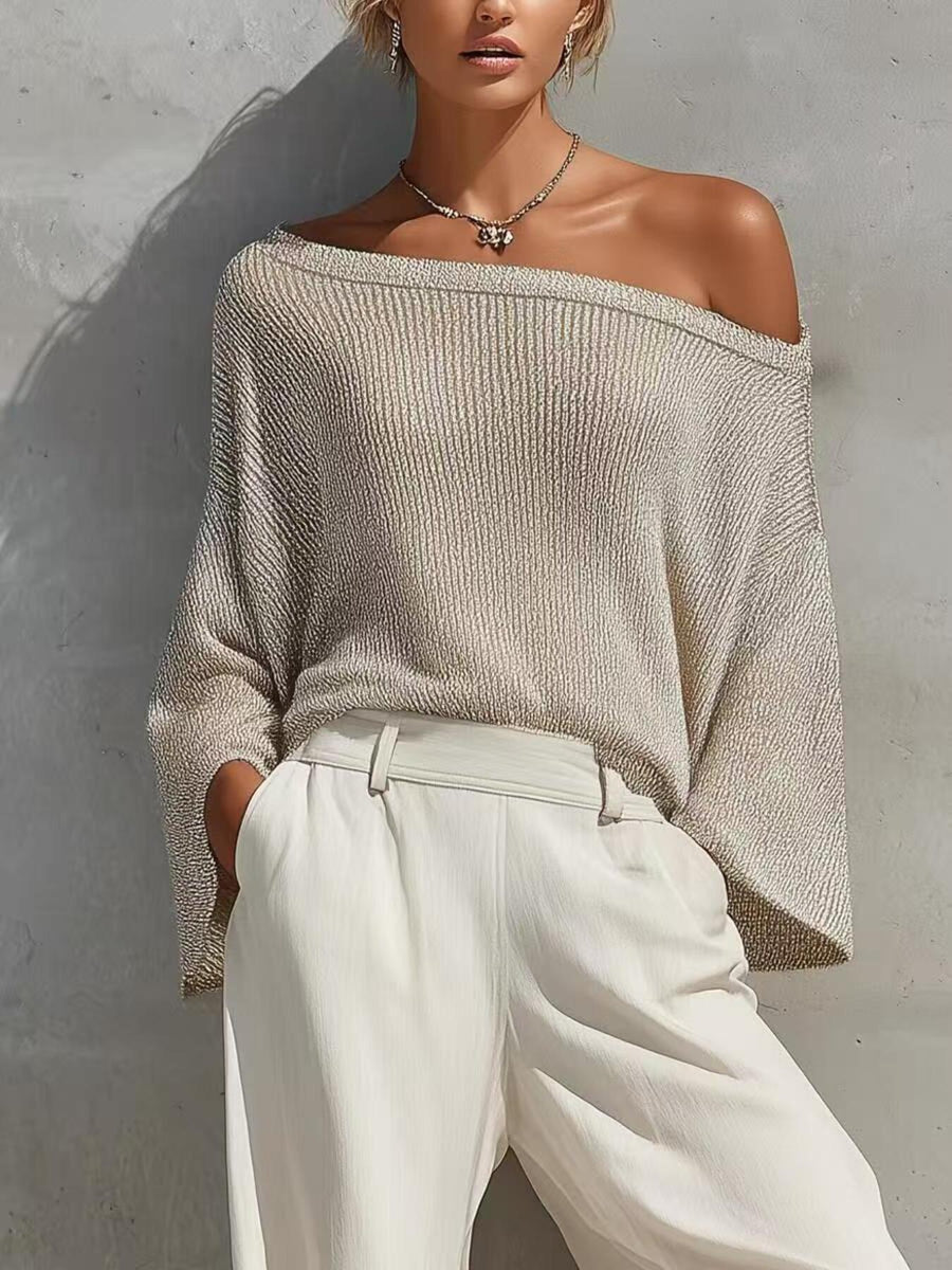 100% polyester Care instructions: Machine wash cold two-piece set in ivory with relaxed silhouette