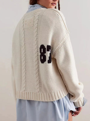 100% polyester Care instructions: Machine wash cold pullover sweater in Khaki with relaxed silhouette