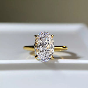 18k Gold-plated 925 Sterling Zircon Ring in clear with zircon stone