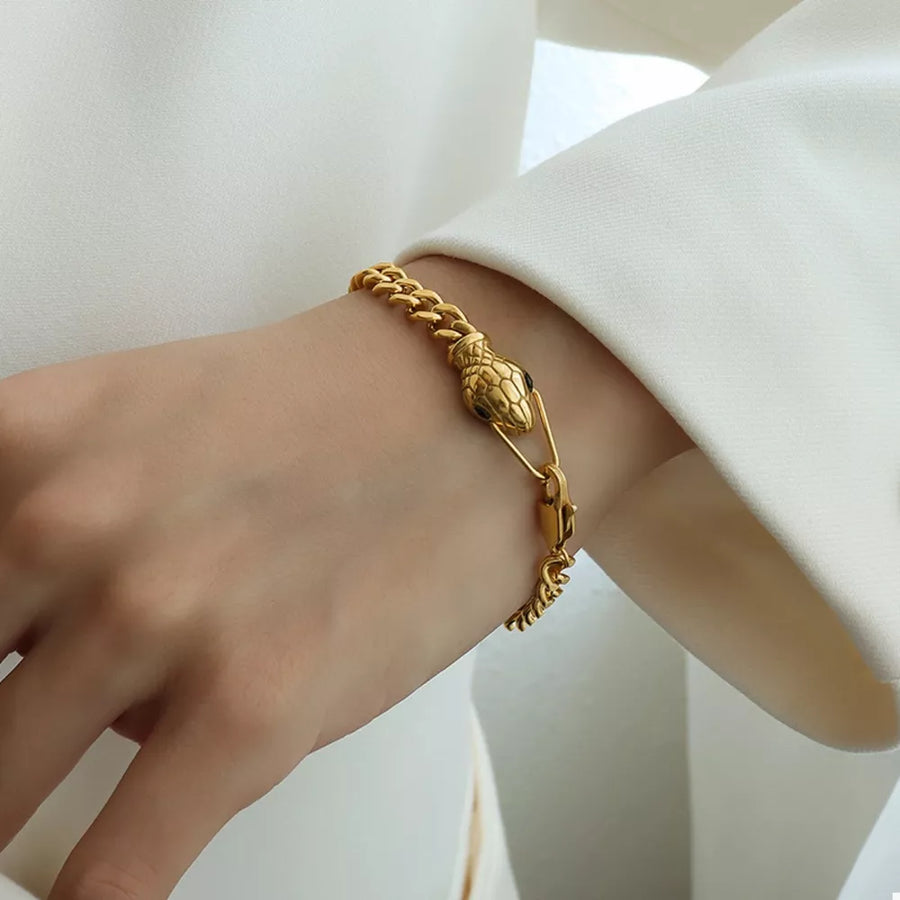 18K Gold-Plated,Titanium Steel,Zircon Care instructions: 1 bracelet in black with regular silhouette