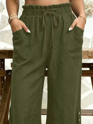 Navy Blue relaxed capri with not applicable