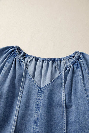 mini dress in Dusty Blue with tied and mini